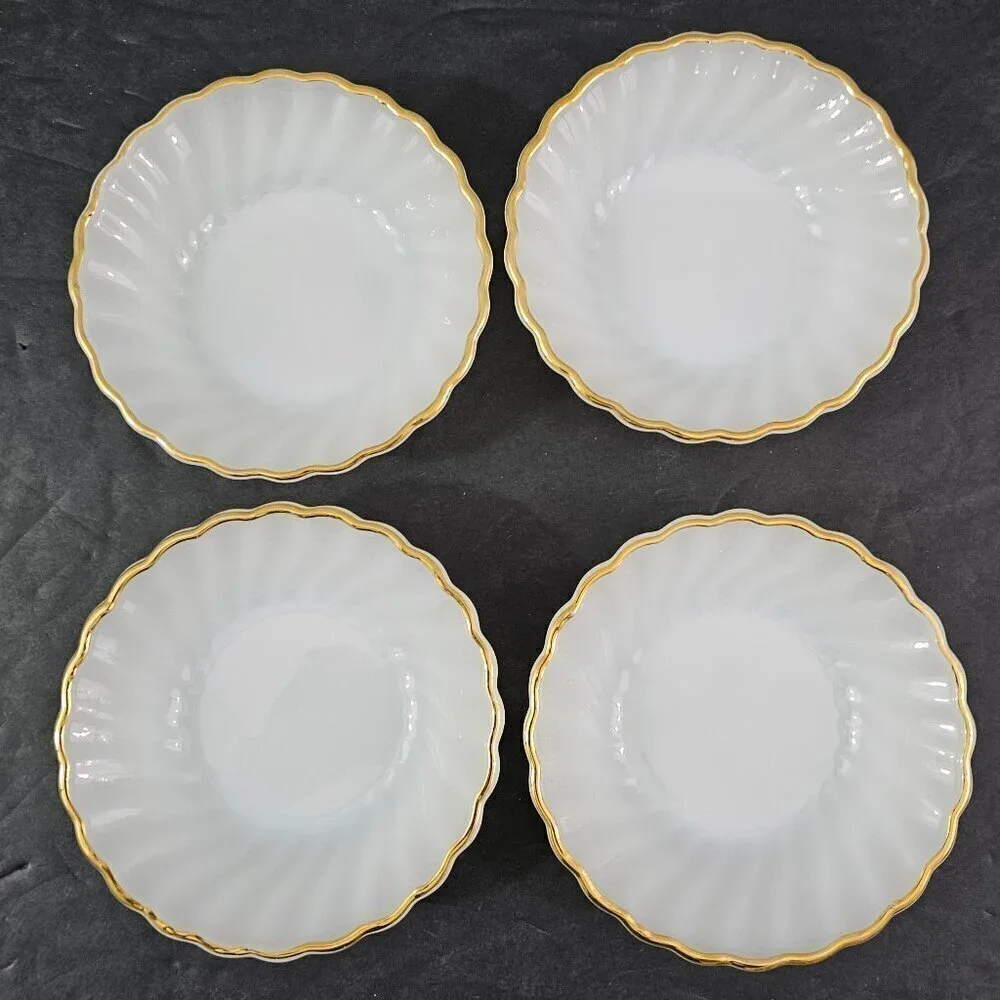 Anchor Hocking Fire King Milk Glass Custard Dessert Appetizer Bowls – Set of 4